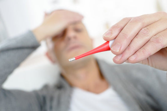 Man Running a High Fever